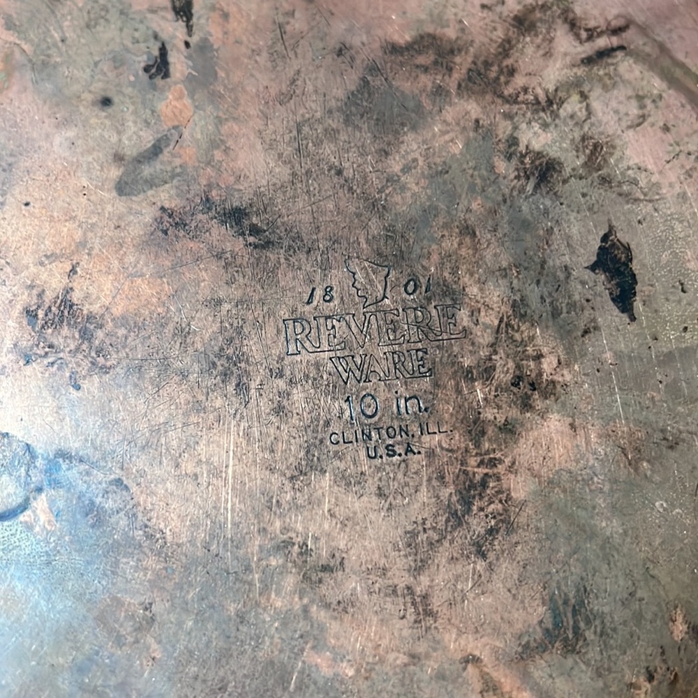 Vintage 10” Revere Ware Copper Bottom Pan - Picture 3 of 3